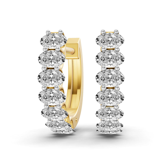 Altair Oval Lab Diamond Huggie Earrings front view