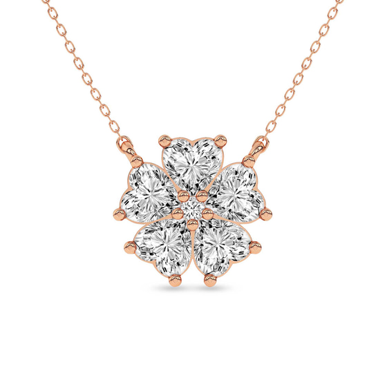 Heart Bloom Lab Diamond Fashion Necklace front view
