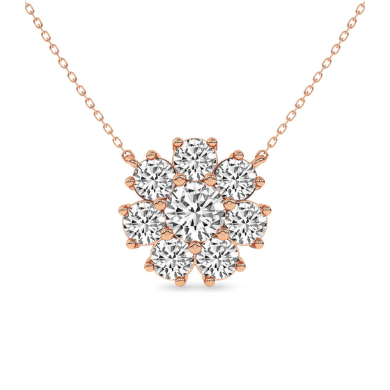 Roselle Round Lab Diamond Fashion Necklace front view