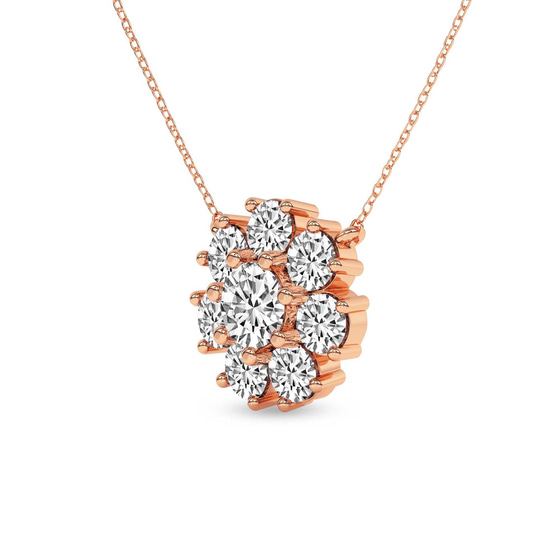 Roselle Round Lab Diamond Fashion Necklace left view
