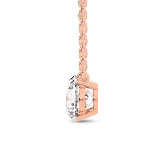 Lluvia Round Lab Diamond Solitaire Necklace left view