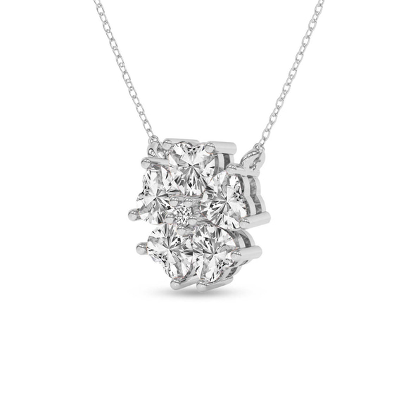 Heart Bloom Lab Diamond Fashion Necklace left view