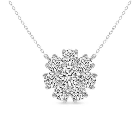 Roselle Round Lab Diamond Fashion Necklace front view