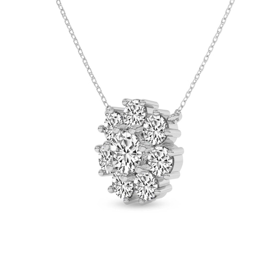 Roselle Round Lab Diamond Fashion Necklace left view