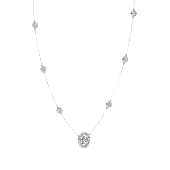 Lumire Halo Lab Diamond Fashion Necklace left view