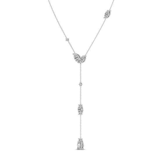 Promise Chain Lariat Lab Diamond Fashion Necklace left view