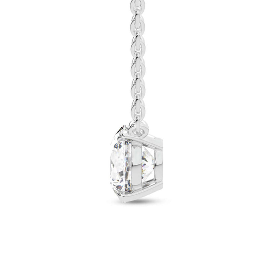 Lluvia Round Lab Diamond Solitaire Necklace left view