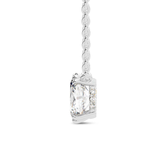 Ethereal Oval Lab Diamond Solitaire Necklace left view