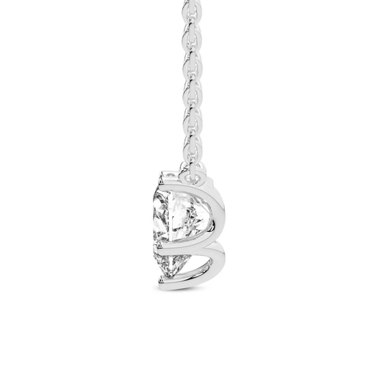 Amalia Heart Lab Diamond Solitaire Necklace left view