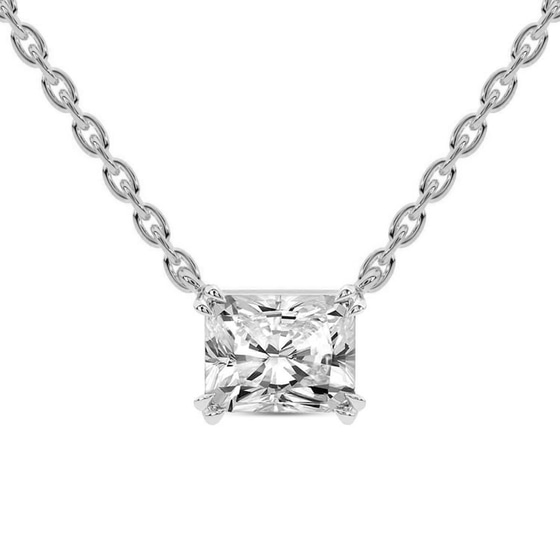 Savannah Radiant Lab Diamond Solitaire Necklace front view