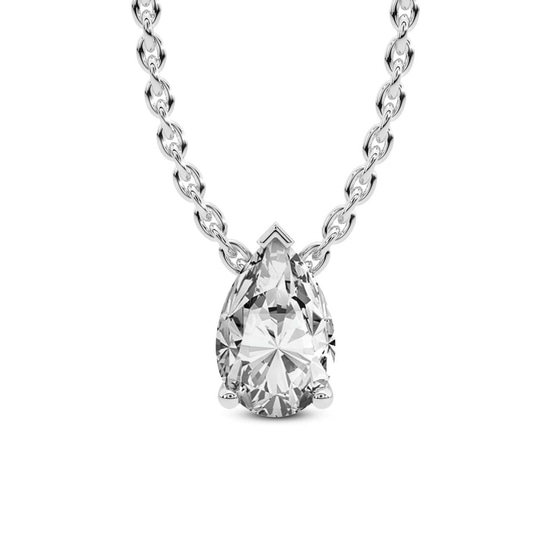 Marisol Pear Lab Diamond Solitaire Necklace front view