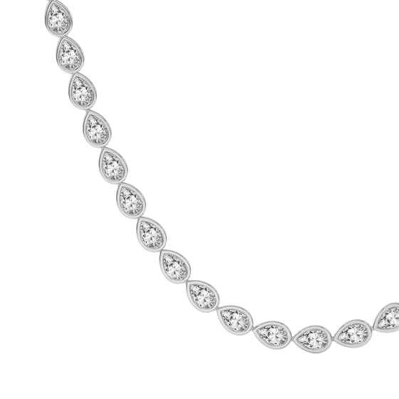 Infinity Pear Lab Diamond Tennis Necklace left view