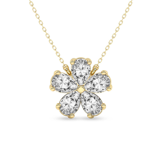Pear Petal Lab Diamond Fashion Necklace front view