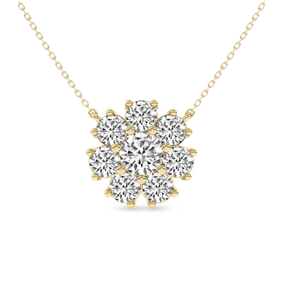 Roselle Round Lab Diamond Fashion Necklace front view