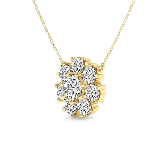 Roselle Round Lab Diamond Fashion Necklace left view