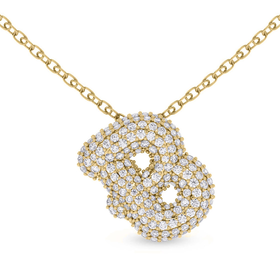 Lab Diamond Initial B Necklace front view