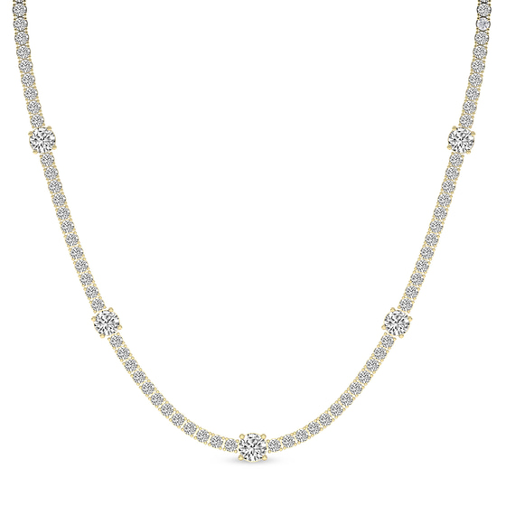 Solitaire Station Lab Diamond Tennis Necklace front view