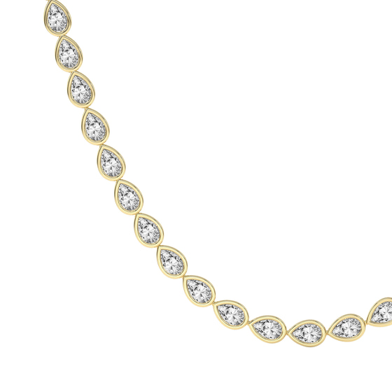 Infinity Pear Lab Diamond Tennis Necklace left view