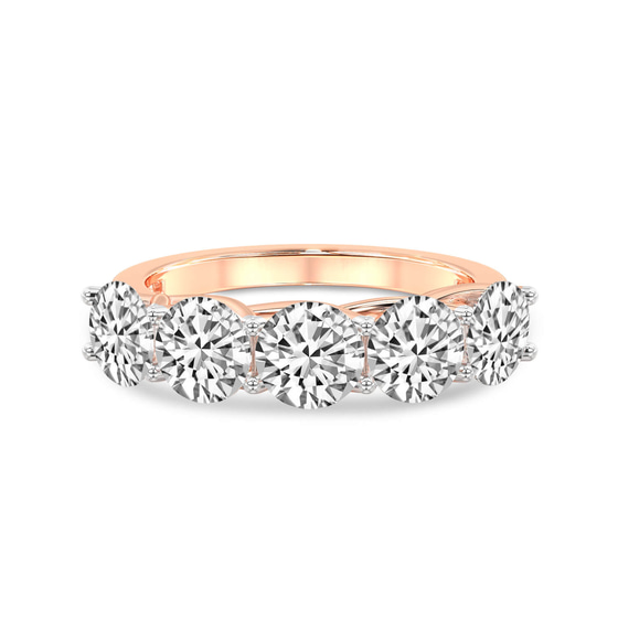Valentina Round Lab Diamond Anniversary Band front view
