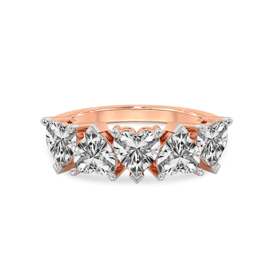 Octavia Heart Lab Diamond Anniversary Band front view