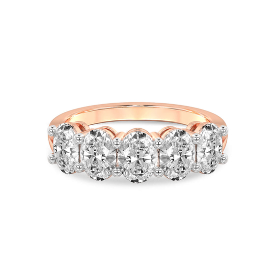 Portia Oval Lab Diamond Anniversary Band front view