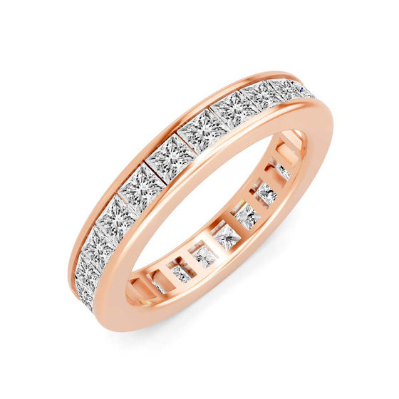 Channel Set Princess Lab Diamond Eternity Ring left view