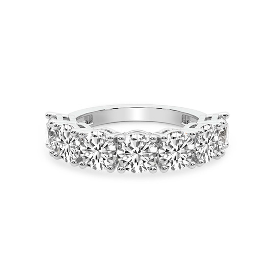 Adela Round Lab Diamond Anniversary Band front view