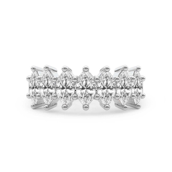 Callista Marquise Lab Diamond Anniversary Band front view