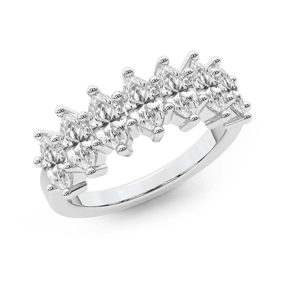 Callista Marquise Lab Diamond Anniversary Band left view