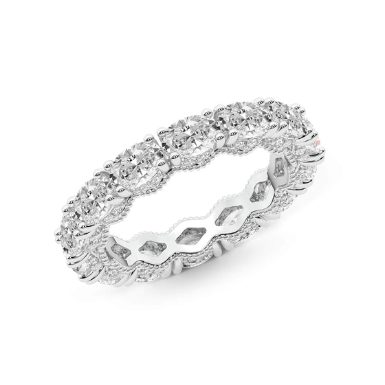 Kendall Oval Milgrain Lab Diamond Eternity Ring left view