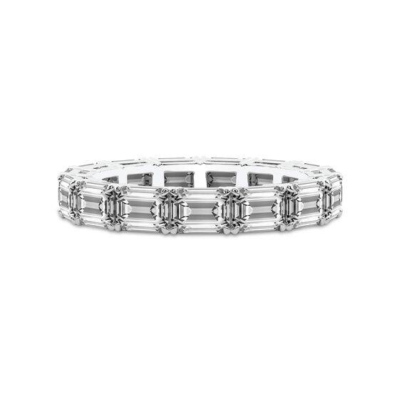 Maven Emerald Lab Diamond Eternity Ring front view