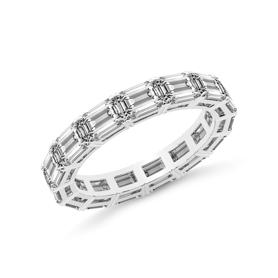 Maven Emerald Lab Diamond Eternity Ring left view