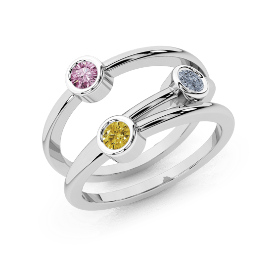 Shooting Stars Colored Lab Diamond Ring front view