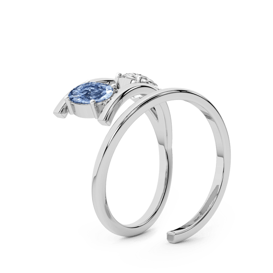 Before the Rainbow Colored Lab Diamond Ring left view