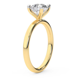 Four Prong Solitaire 2mm Lab Diamond Ring left view