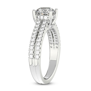Tosca Secret Halo Double Band Lab Diamond Ring left view