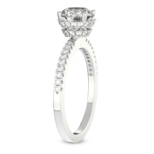 Kourtney Kardashian Secret Double Halo Eternity Lab Diamond Ring left view