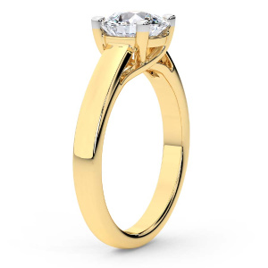 Allen Flat Band Solitaire Lab Diamond Ring left view