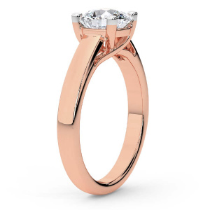 Allen Flat Band Solitaire Lab Diamond Ring left view
