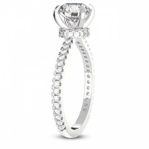 Chrissy Teigen Secret Halo Lab Diamond Ring left view