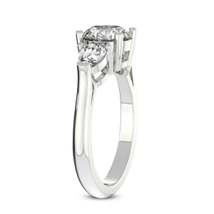 Della Three stone Side Pear Lab Diamond Ring left view