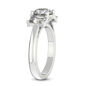 Lauren Three stone Side Emerald Lab Diamond Ring left view