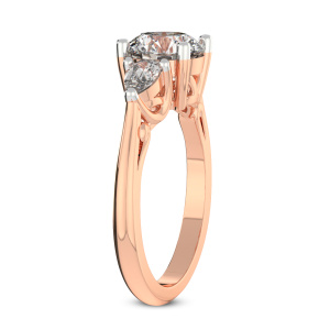 Leona Three stone Side Pear Lab Diamond Ring left view