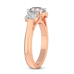 Kinsley Three Stone Side Cushion Lab Diamond Ring left view