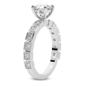 Cheryl Side Stone Lab Diamond Ring left view