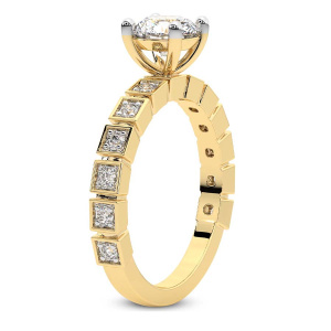 Cheryl Side Stone Lab Diamond Ring left view
