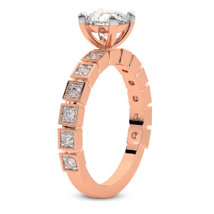 Cheryl Side Stone Lab Diamond Ring left view