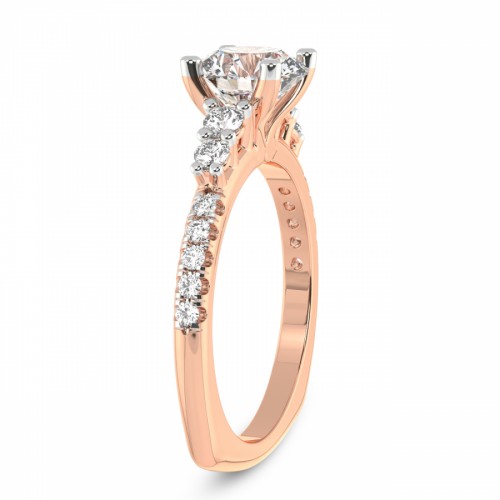 Geneva Side Stone Lab Diamond Ring left view