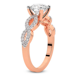 Lorene Twisted Shank Lab Diamond Ring left view