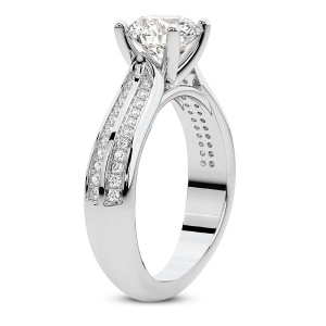 Sandra Side Stone Lab Diamond Ring left view